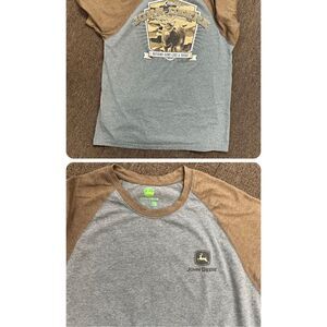 John Deere T-shirt short sleeve Large men’s gray and brown